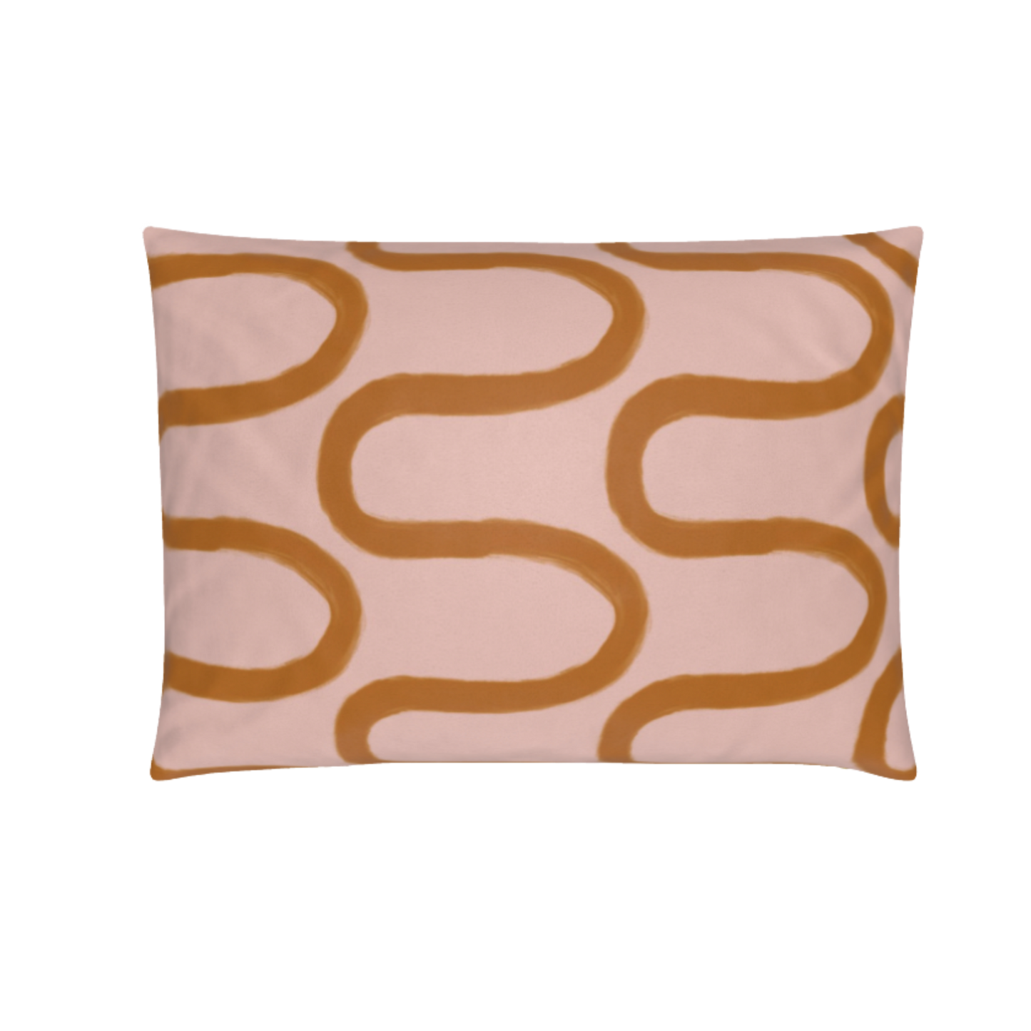 Fun Hand Drawn Rust & Pink Squiggly Lined Pillow Cover