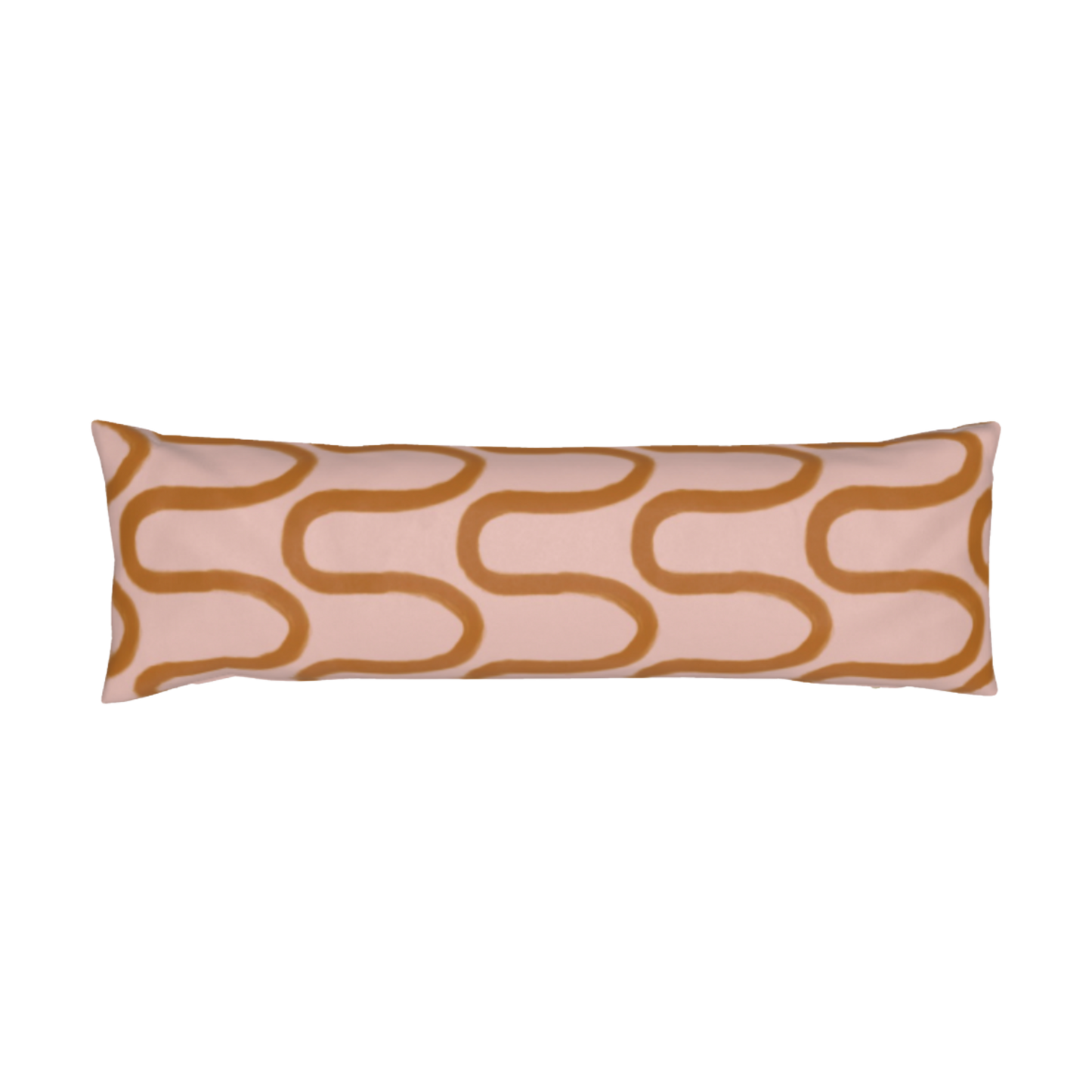 Fun Hand Drawn Rust & Pink Squiggly Lined Pillow Cover