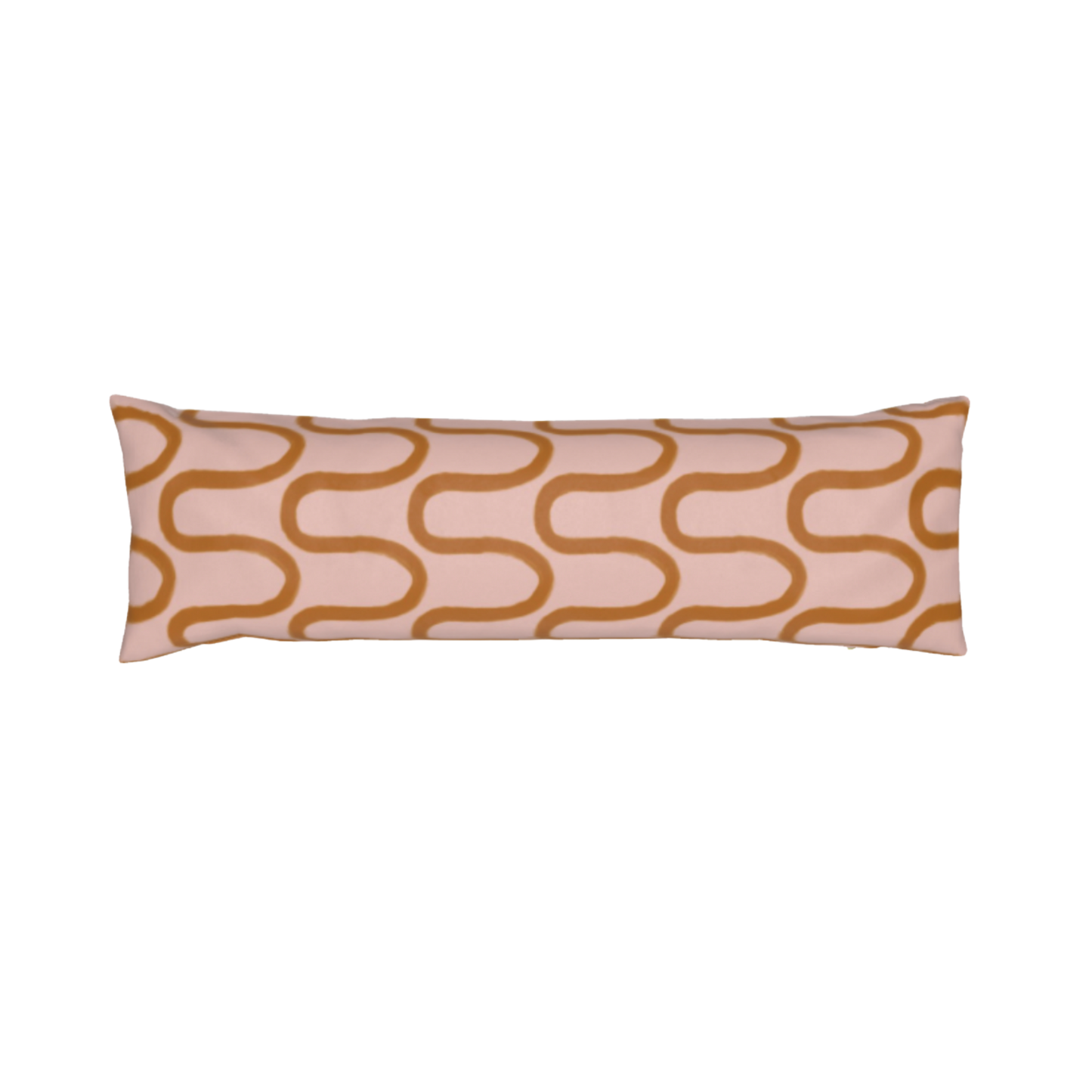 Fun Hand Drawn Rust & Pink Squiggly Lined Pillow Cover