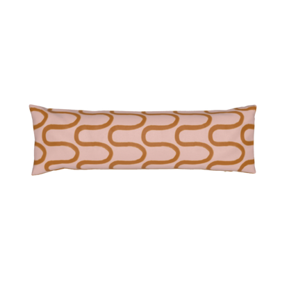 Fun Hand Drawn Rust & Pink Squiggly Lined Pillow Cover