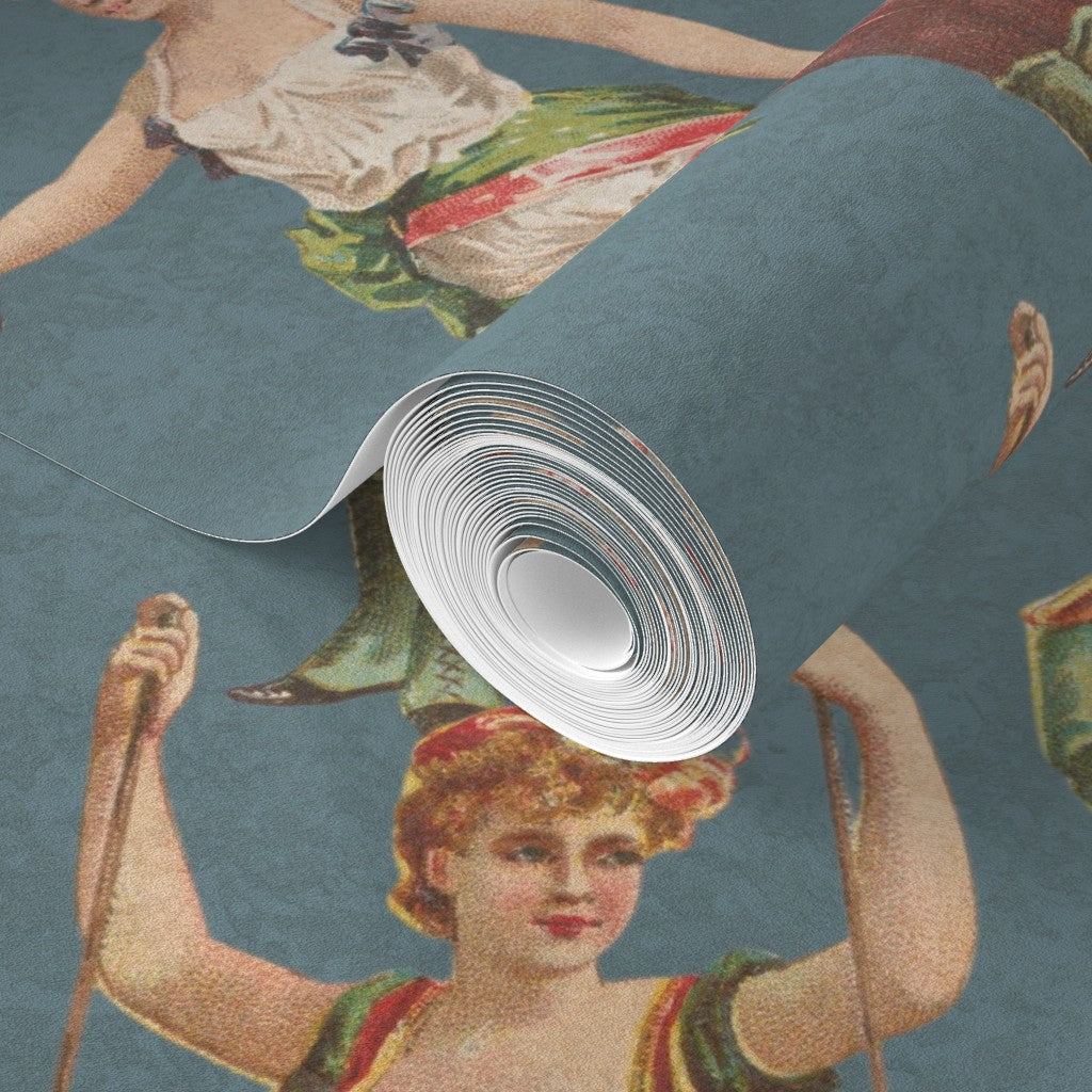 close up to showcase the texture of the wallpaper