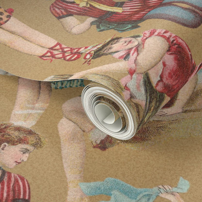close up to showcase the texture of the wallpaper