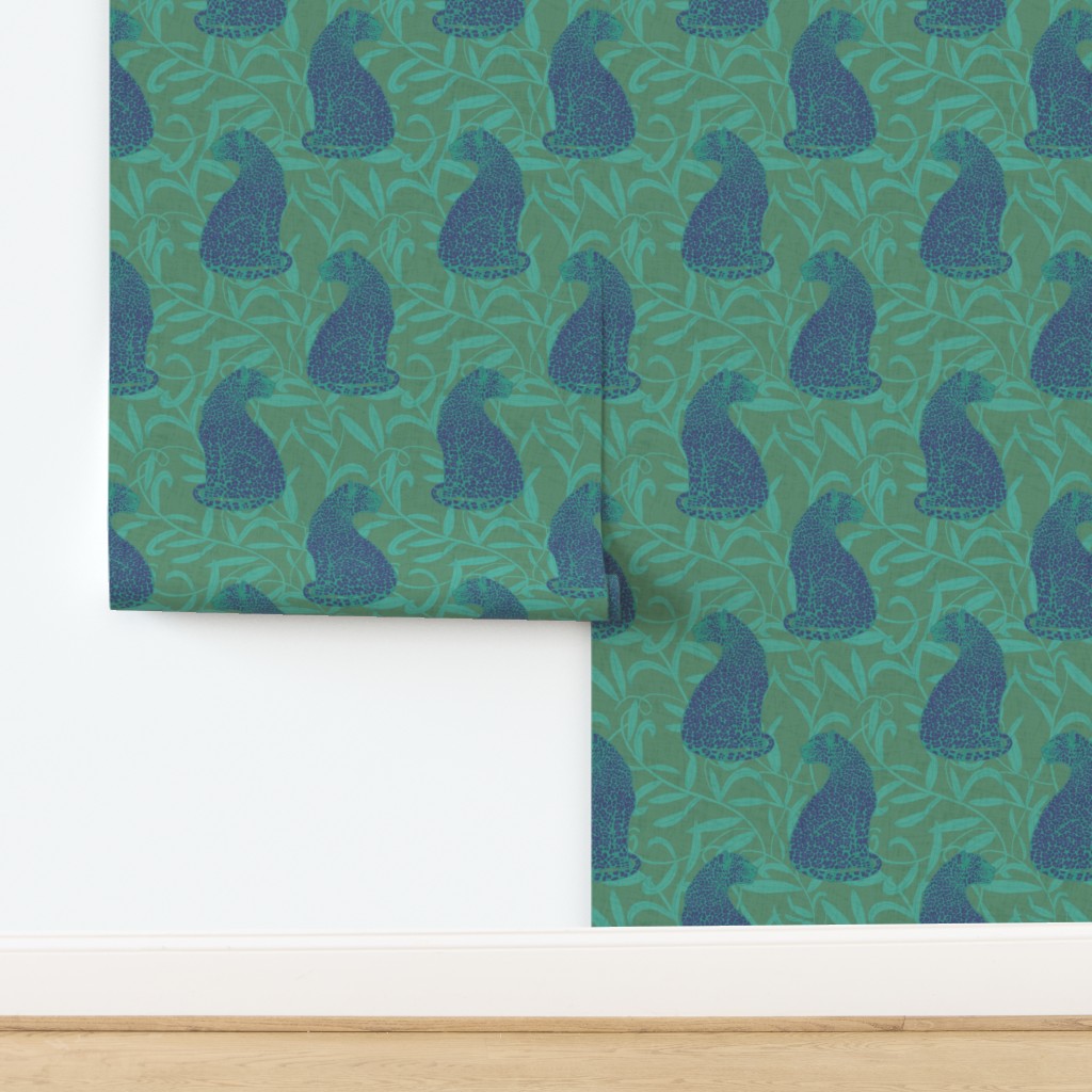 Vining Leaves & Leopard
