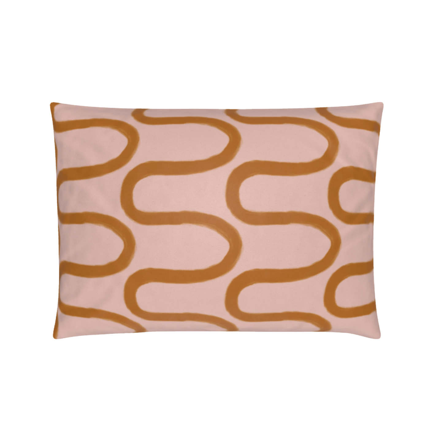 Fun Hand Drawn Rust & Pink Squiggly Lined Pillow Cover