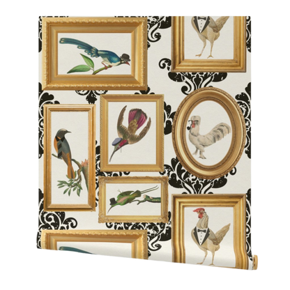 Fancy Pants Birds Whimsical Gallery Art Wallpaper