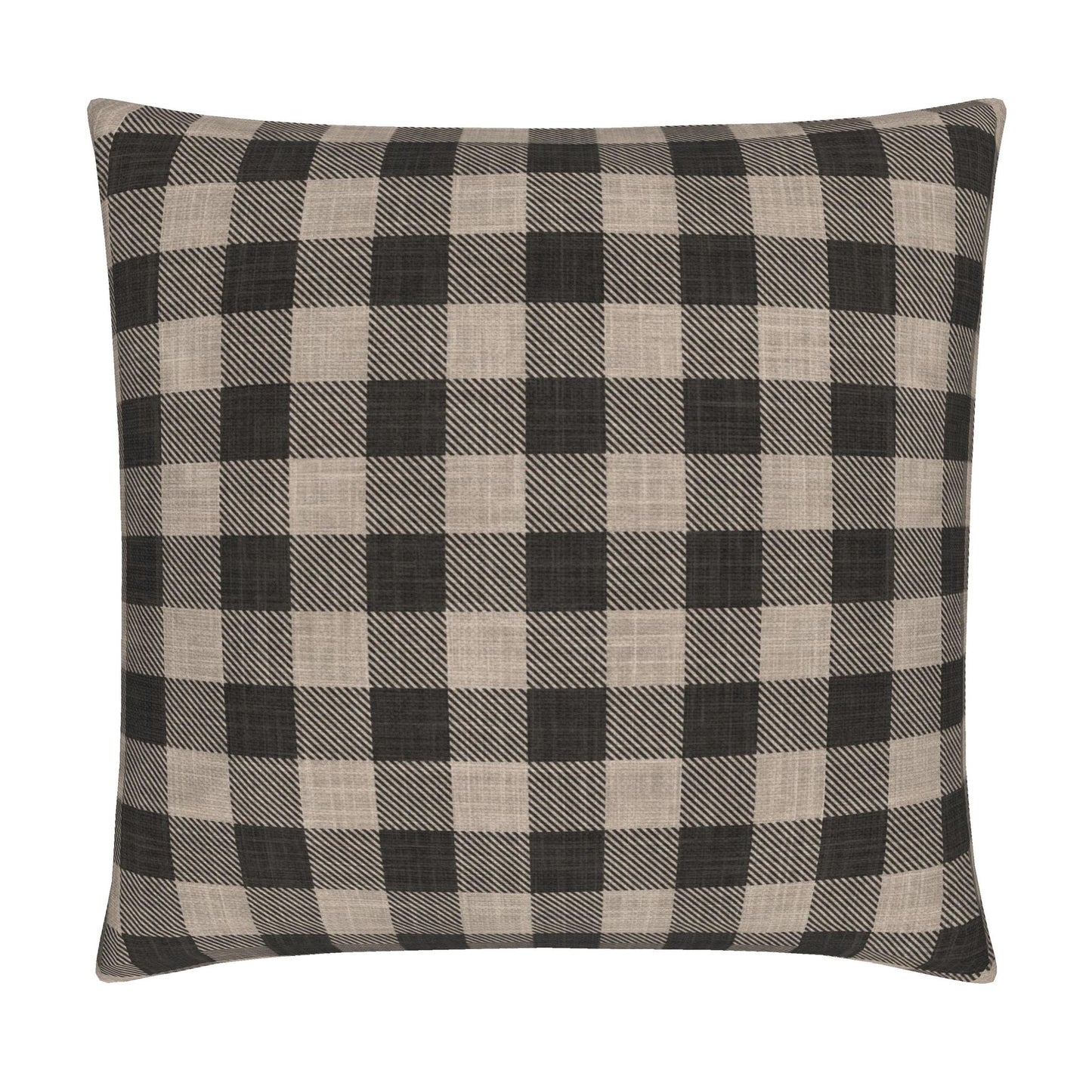 Textured Twill Cream & Black Buffalo Plaid Pillow Cover