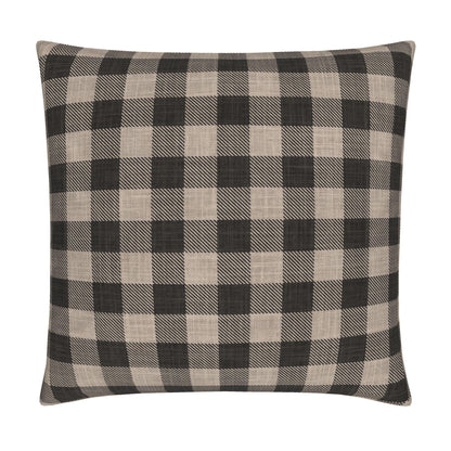 Textured Twill Cream & Black Buffalo Plaid Pillow Cover