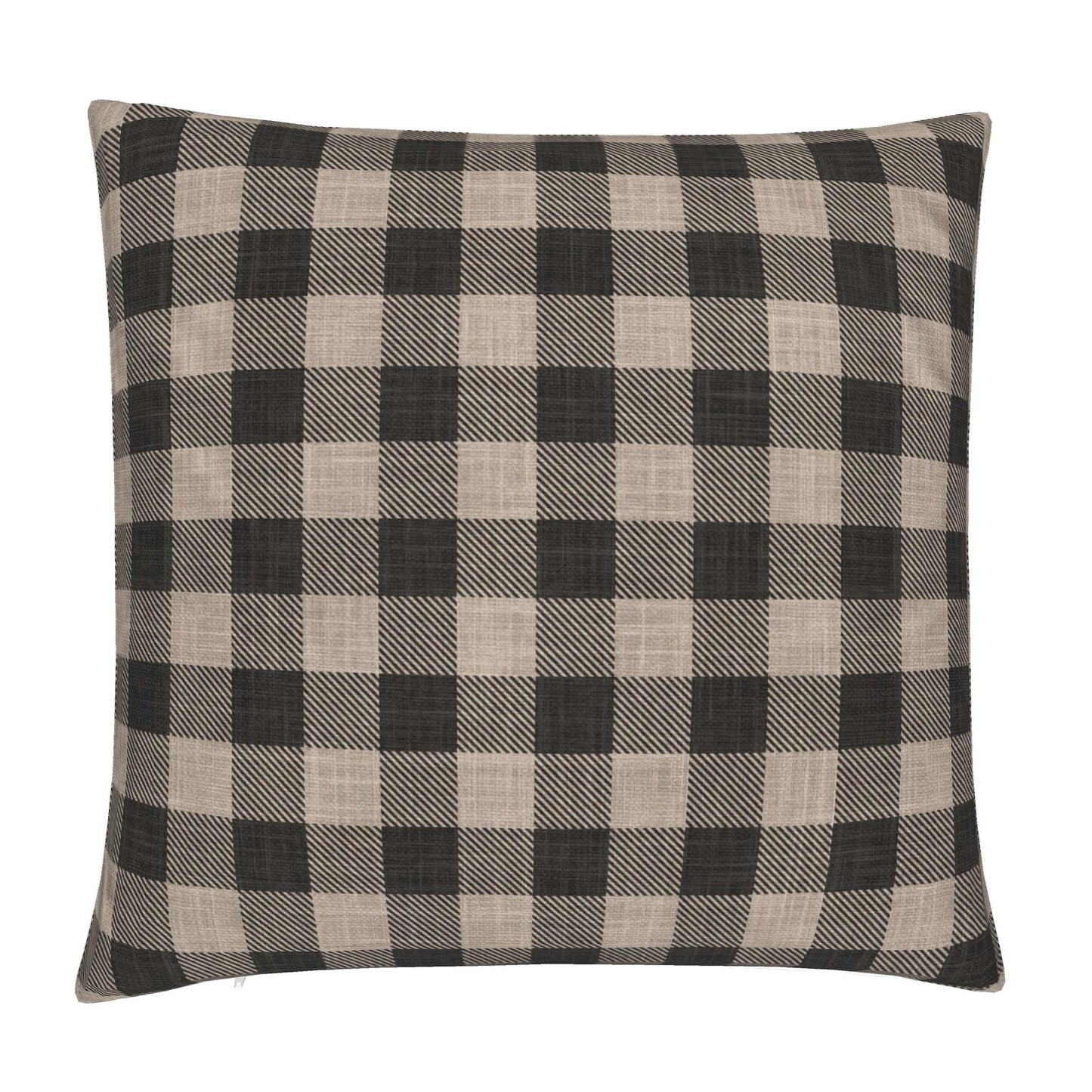 Textured Twill Cream & Black Buffalo Plaid Pillow Cover