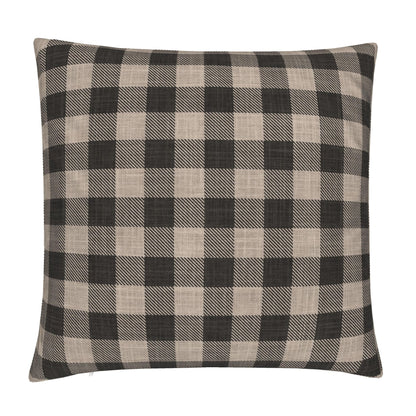 Textured Twill Cream & Black Buffalo Plaid Pillow Cover