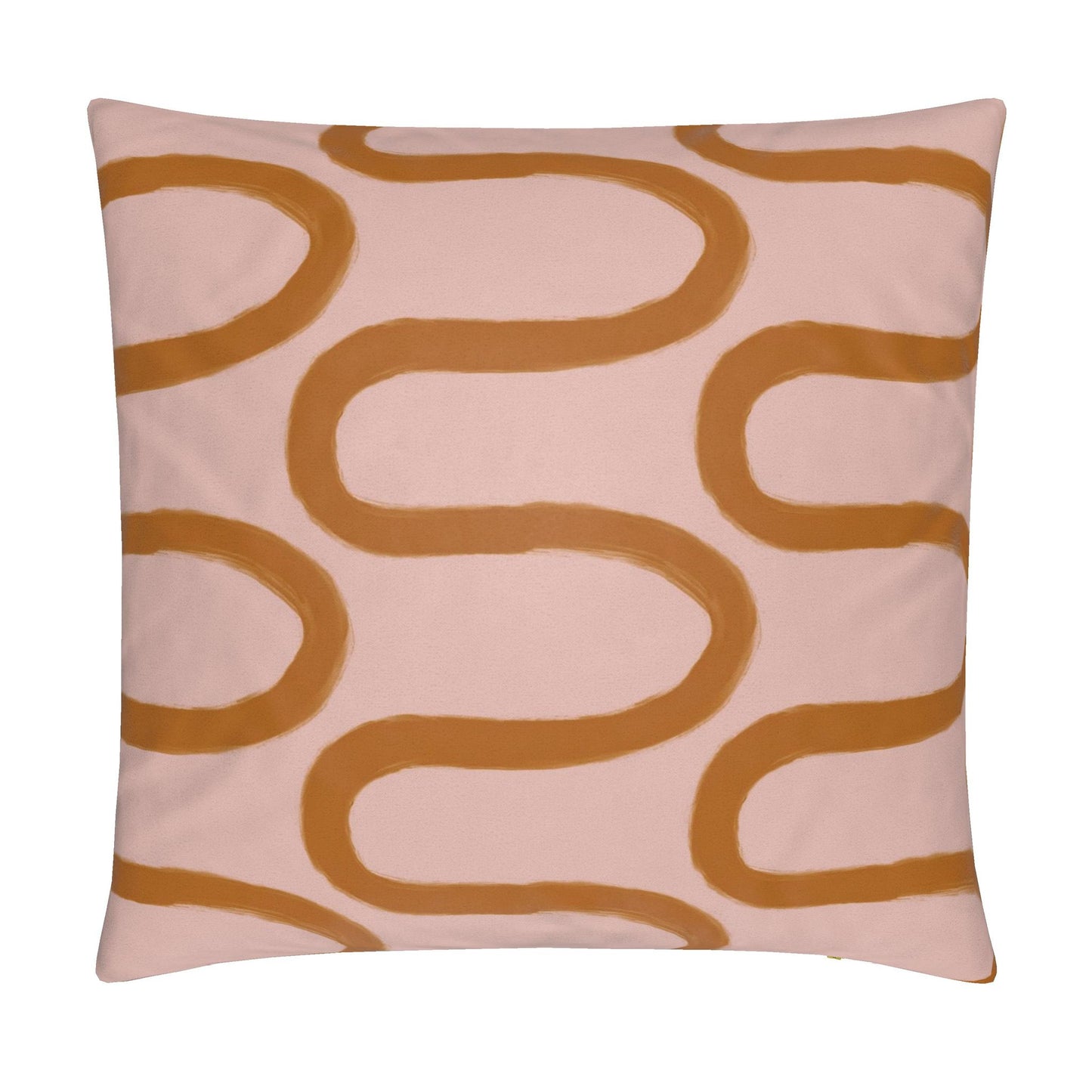 Fun Hand Drawn Rust & Pink Squiggly Lined Pillow Cover